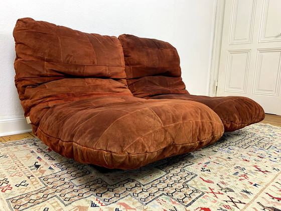 Image 1 of 2X Marsala Fauteuil 2-zitsbank Door Michel Ducaroy Voor Ligne Roset