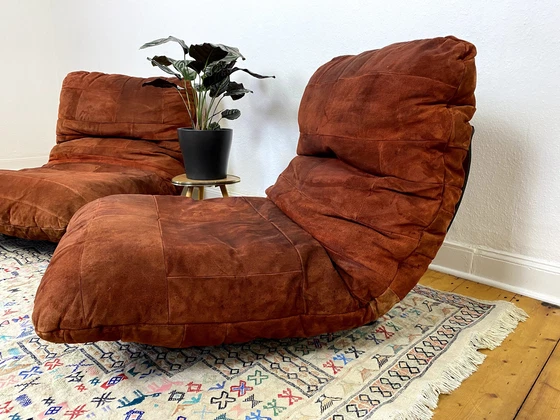 Image 1 of 2X Marsala Fauteuil 2-zitsbank Door Michel Ducaroy Voor Ligne Roset