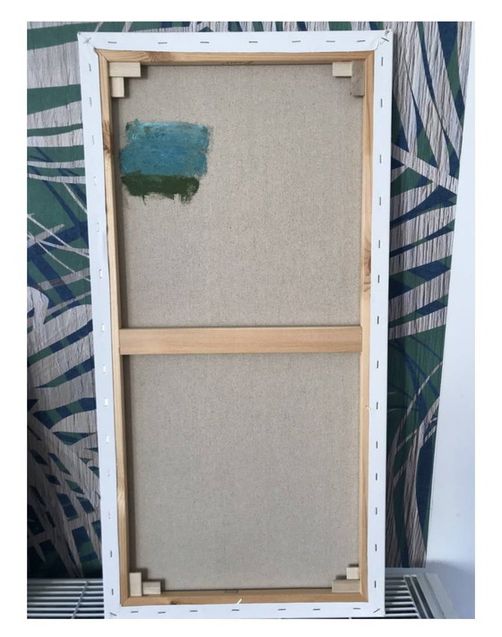 Image 1 of Olieverf op spieraam.  Formaat 80X40Cm.