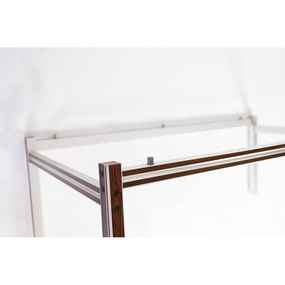 Image 1 of Vintage salontafel met zwart leistenen blad en palissanderhouten frame, Denemarken 1970.