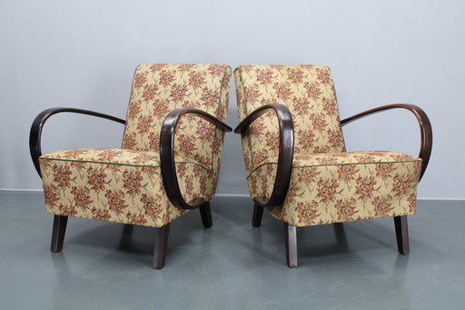 1940S Jindrich Halabala Paar Fauteuils, Tsjecho-Slowakije