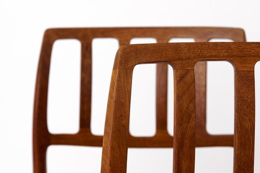 2 Niels Møller stoelen - gerepareerd, jaren 1970, Model 83, Deens teakhout