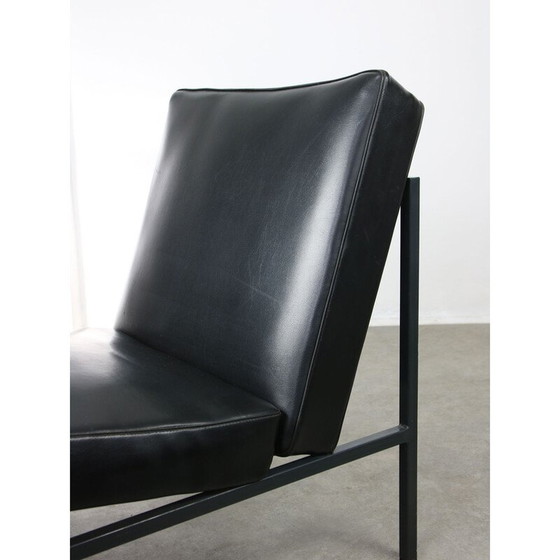 Image 1 of Vintage Bauhaus fauteuil in zwart kunstleer, 1960