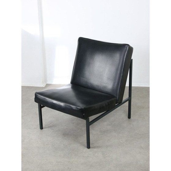 Image 1 of Vintage Bauhaus fauteuil in zwart kunstleer, 1960