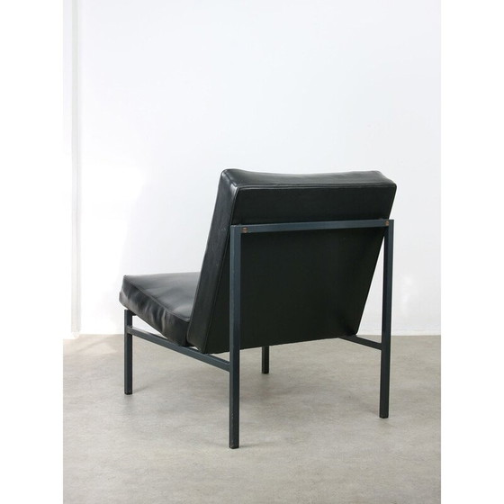 Image 1 of Vintage Bauhaus fauteuil in zwart kunstleer, 1960