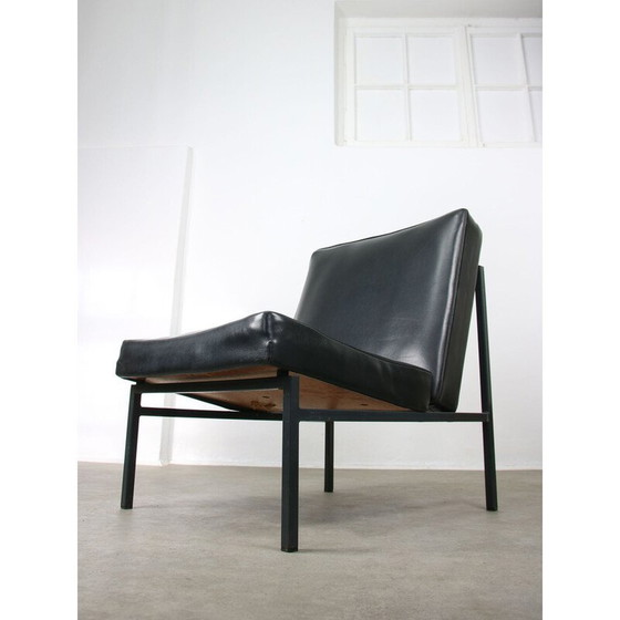 Image 1 of Vintage Bauhaus fauteuil in zwart kunstleer, 1960