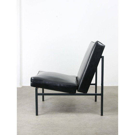 Image 1 of Vintage Bauhaus fauteuil in zwart kunstleer, 1960