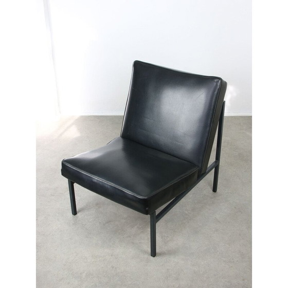 Image 1 of Vintage Bauhaus fauteuil in zwart kunstleer, 1960