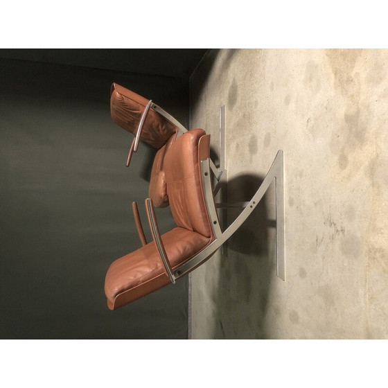 Image 1 of Paar vintage "Lobby" fauteuils van glasvezel en leer van Preben Fabricius voor Arnold Exclusiv, 1972