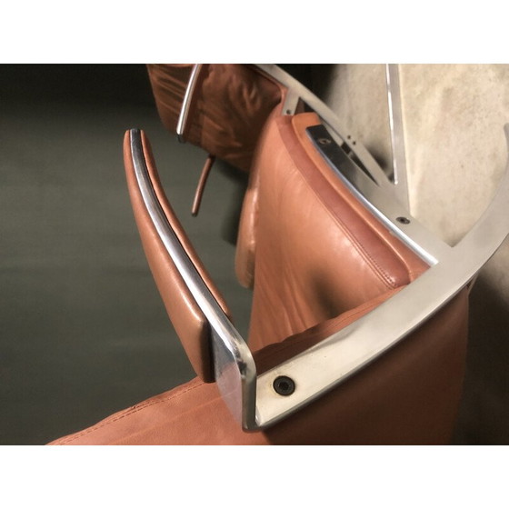 Image 1 of Paar vintage "Lobby" fauteuils van glasvezel en leer van Preben Fabricius voor Arnold Exclusiv, 1972