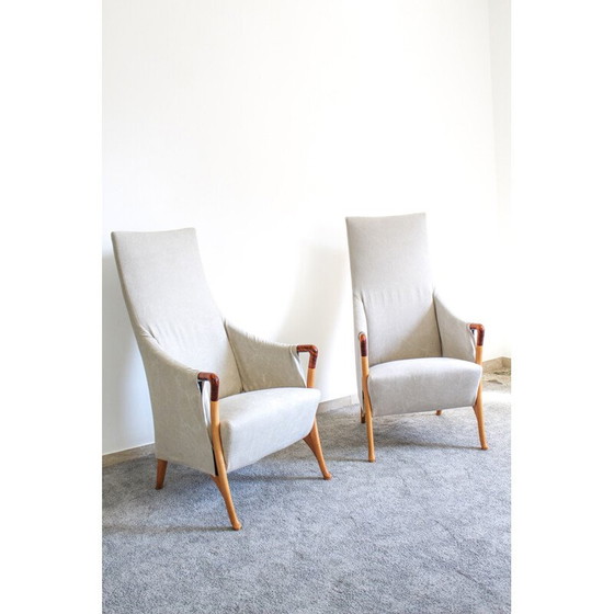 Image 1 of Paar vintage Progetti fauteuils van Umberto Asnago voor Giorgetti, Italië 1980