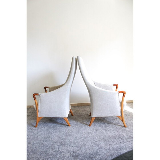 Image 1 of Paar vintage Progetti fauteuils van Umberto Asnago voor Giorgetti, Italië 1980