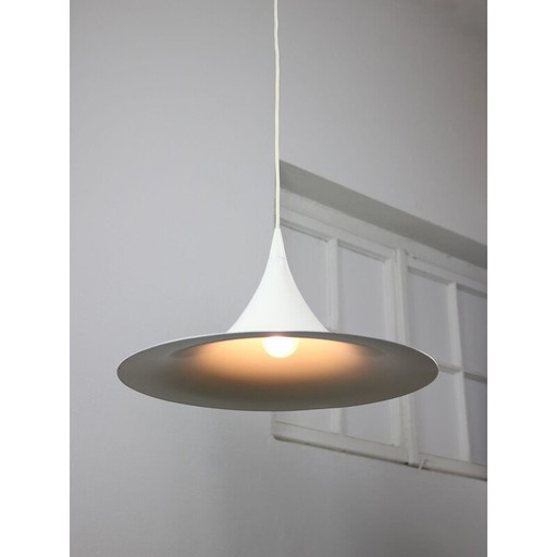 Vintage witte Trumpet hanglamp van Claus Bonderup en Torsten Thorup, Denemarken