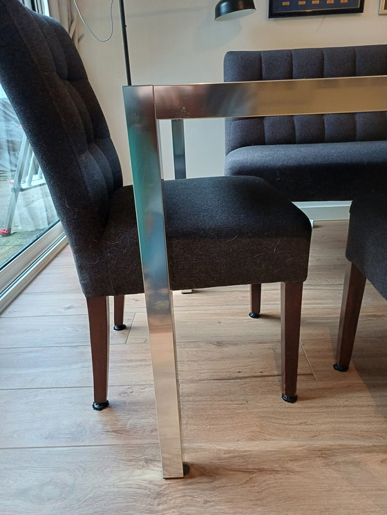 Image 1 of Mdf Lim Tafel Wit Glazen Blad