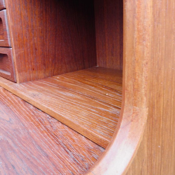 Image 1 of Vintage massief teakhouten secretaire door de gebroeders Larsen, Denemarken 1960