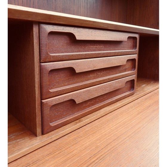 Image 1 of Vintage massief teakhouten secretaire door de gebroeders Larsen, Denemarken 1960