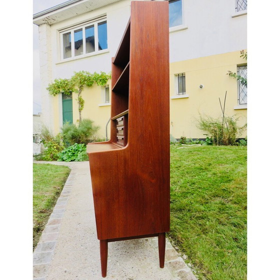 Image 1 of Vintage massief teakhouten secretaire door de gebroeders Larsen, Denemarken 1960