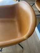 6x Muuto Fiber Swivel Armchair In Leer Cognac