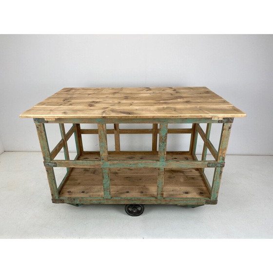 Image 1 of Vintage houten kar met wielen, Tsjecho-Slowakije