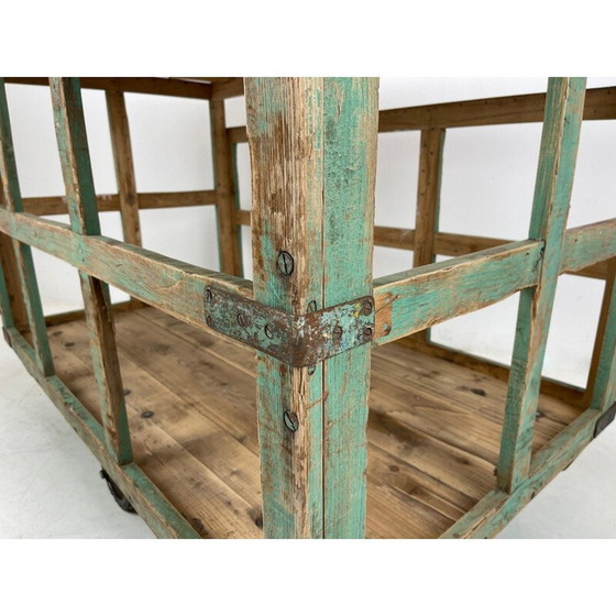 Image 1 of Vintage houten kar met wielen, Tsjecho-Slowakije