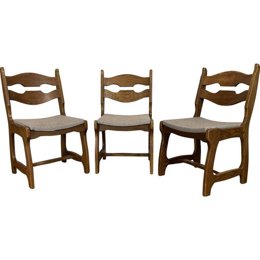 Set van 3 vintage stoelen van Guillerme et chambron, 1950