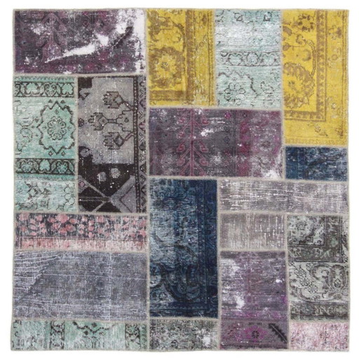 Perzisch tapijt patchwork 147X147 Nr:2528