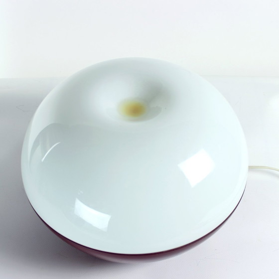 Image 1 of Grote Opaline Glazen Tafellamp, Tsjecho-Slowakije 1960S