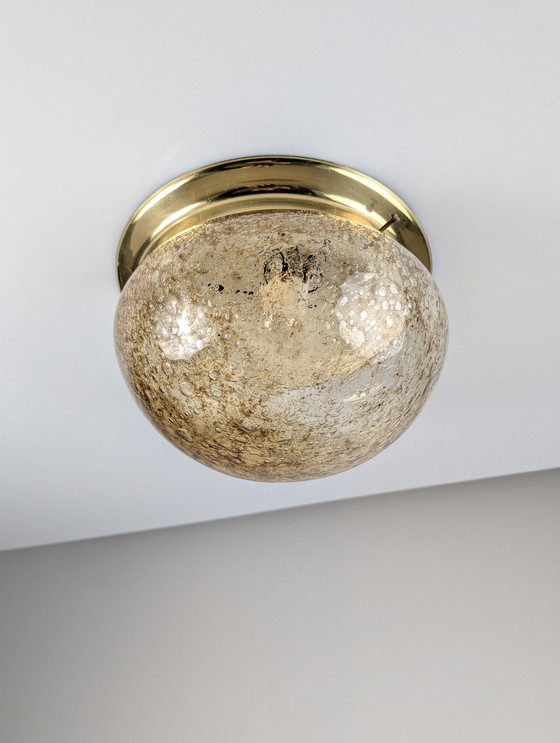 Image 1 of Murano glazen plafondlamp met karamel effect, 1960S