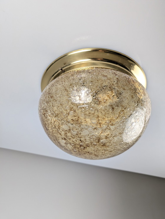 Image 1 of Murano glazen plafondlamp met karamel effect, 1960S