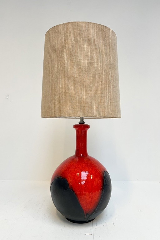 Bolvormige Keramische Lamp In West Germany Stijl, 1960'S