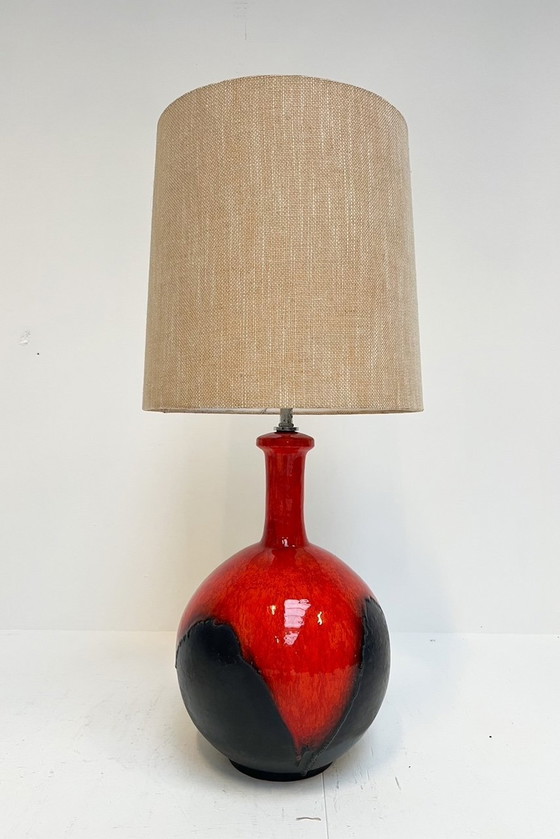 Image 1 of Bolvormige Keramische Lamp In West Germany Stijl, 1960'S