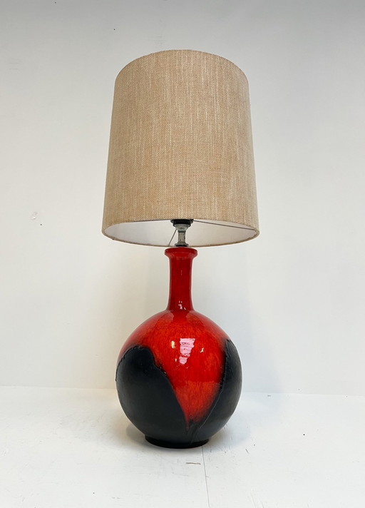 Bolvormige Keramische Lamp In West Germany Stijl, 1960'S