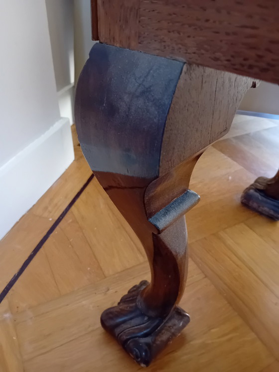 Image 1 of Antiek Dressoir Notenwortel, 3 Laden