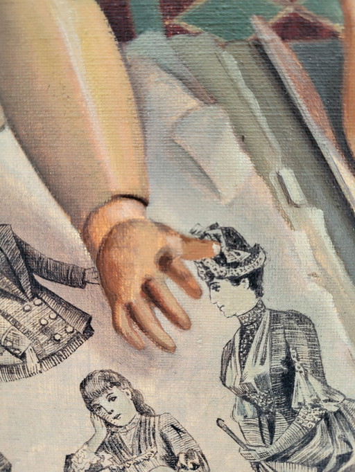 Pop Zittend Op Een Geïllustreerd Cpa En Modealbum