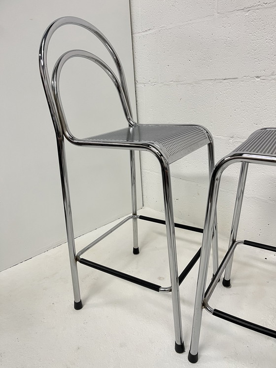 Image 1 of Set Van 2 Chromen Barkrukken 
