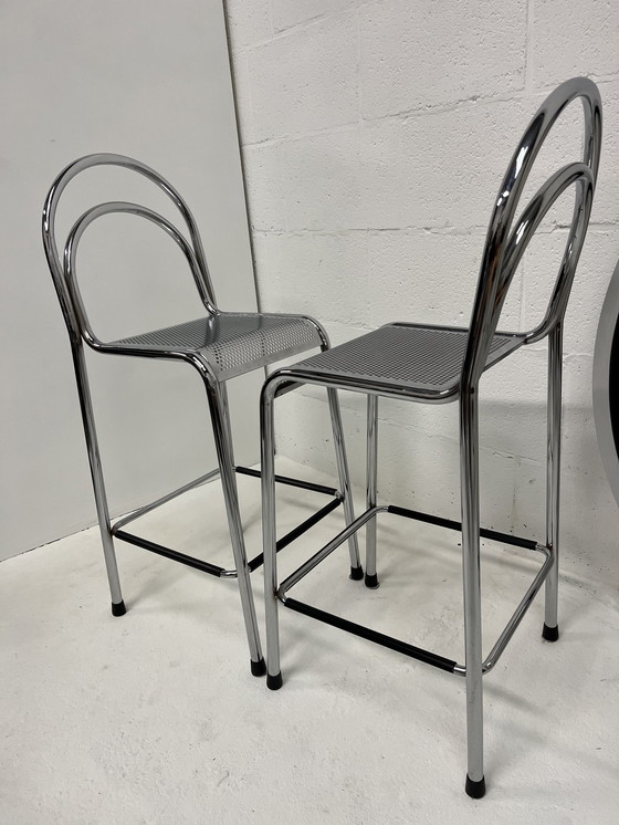 Image 1 of Set Van 2 Chromen Barkrukken 