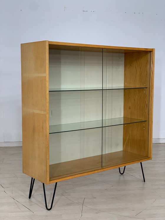 Image 1 of Mid Century hellerau vitrine hoge ladekast vintage