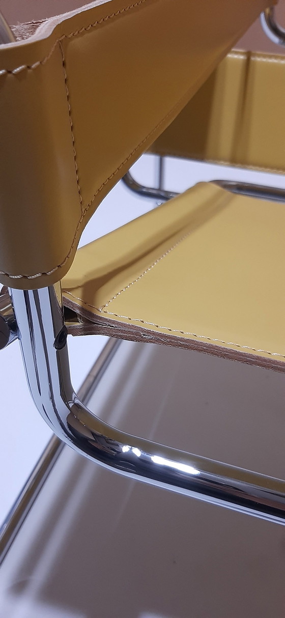 Image 1 of Knoll Wassily B3 Nieuwe-Nooit-Gebruikte Fauteuil In Amber Leer Van Marcel Breuer