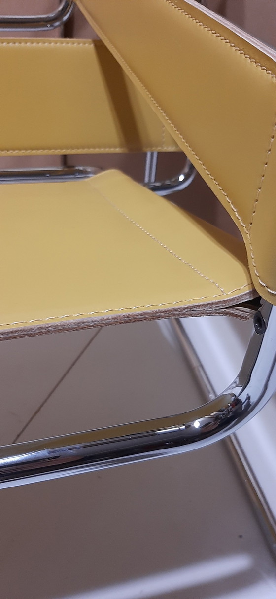 Image 1 of Knoll Wassily B3 Nieuwe-Nooit-Gebruikte Fauteuil In Amber Leer Van Marcel Breuer