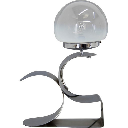 Vintage tafellamp met Murano glazen kap, jaren 1980