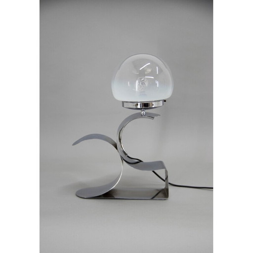 Vintage tafellamp met Murano glazen kap, jaren 1980