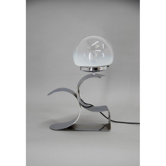 Image 1 of Vintage tafellamp met Murano glazen kap, jaren 1980