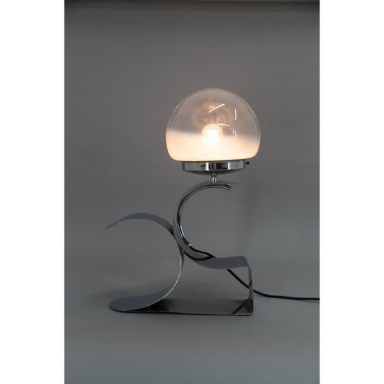 Image 1 of Vintage tafellamp met Murano glazen kap, jaren 1980