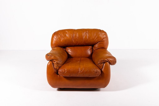 1970'S Sculpturale Italiaanse moderne lounge fauteuil van Arcangelo Rossi