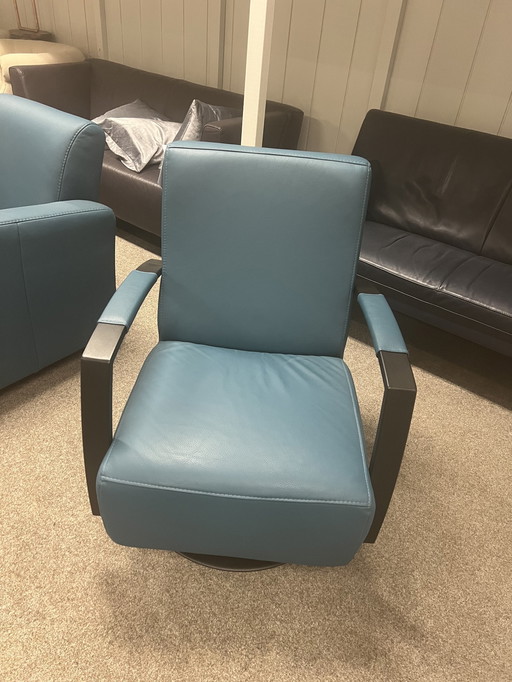 Moderne Blauwe Draaifauteuil