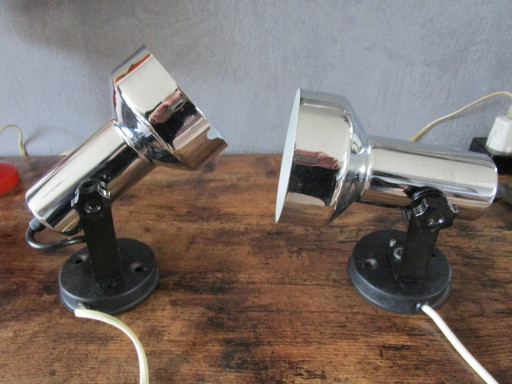 2X Mooie  Jaren 70 Vintage Verchroomde Spotjes