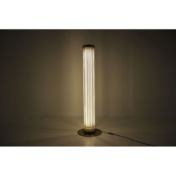 Image 1 of Moderne vintage vloerlamp van messing en glas van Kamenický ŠenovPreciosa, Tsjecho-Slowakije 1960