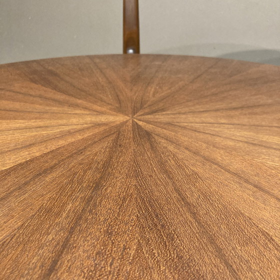 Image 1 of Scandinavisch design salontafel van glas en teak 1950.