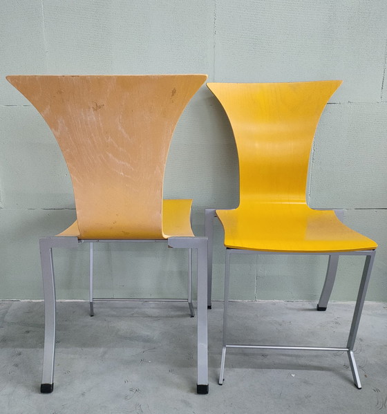 Image 1 of 2X Design Karl- Friedrich Förster (Kff) Eetkamerstoelen 