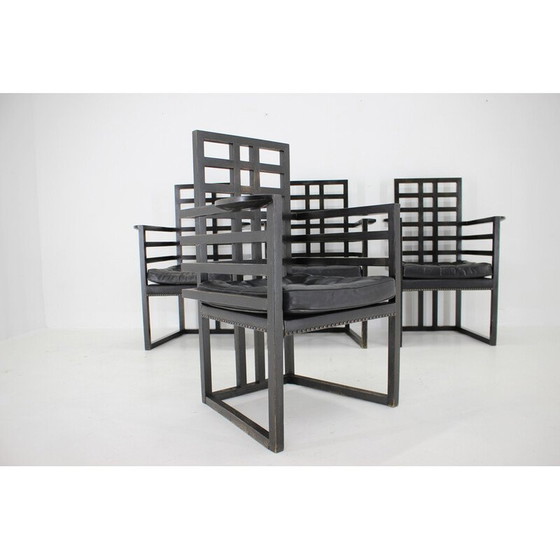 Image 1 of Set van 4 vintage Armloffel fauteuils van Josef Hoffmann voor Wittmann, Oostenrijk